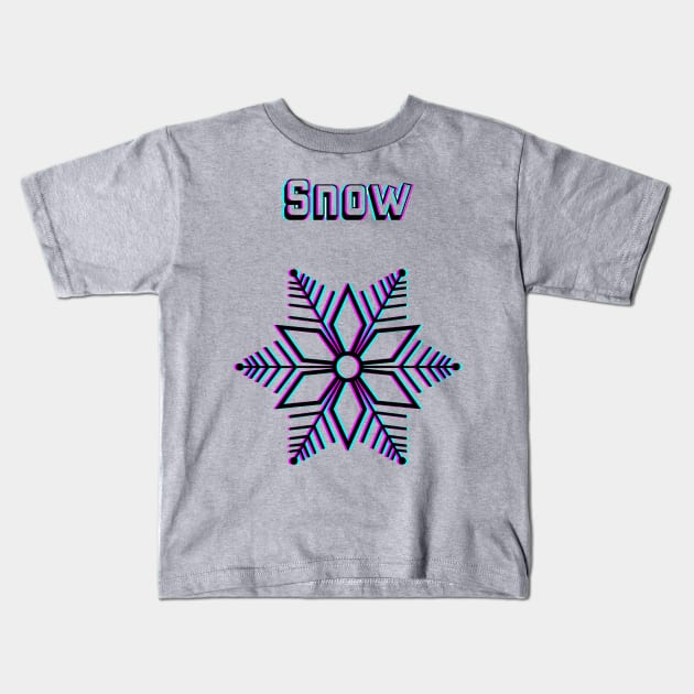 Snowflake Glitch Kids T-Shirt by DyrkWyst